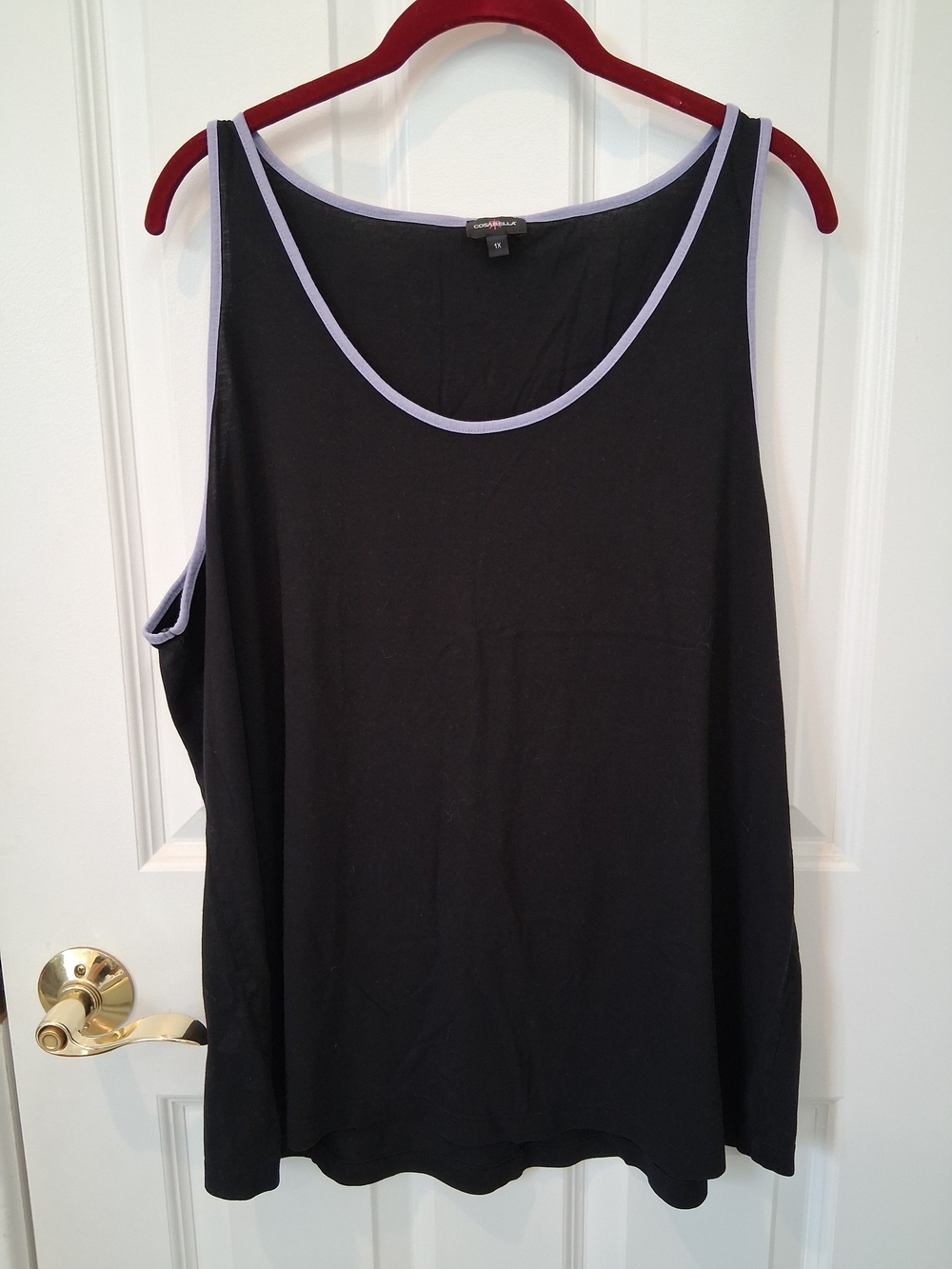 Cosabella Black Tank with Lilac Trim Accents